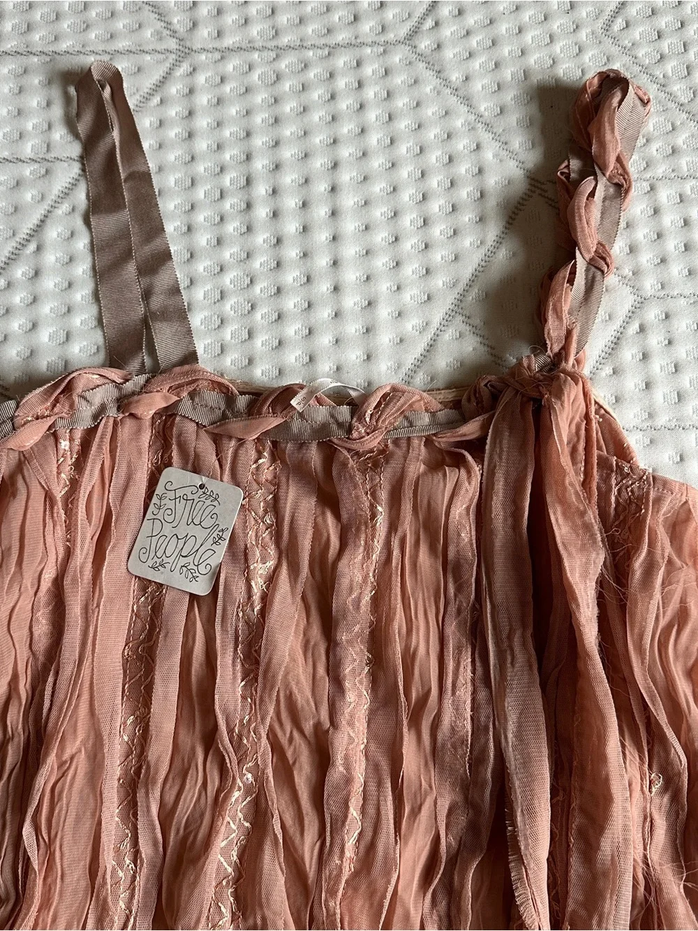Vintage Free People dusty rose sheer blouse